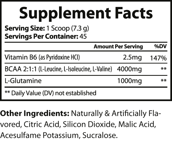 BCAA Shock Powder (Watermelon) ingredients