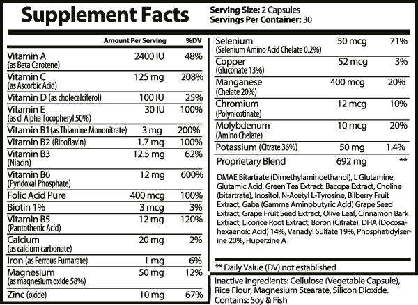 Neuro+ Brain & Focus Capsules ingredients