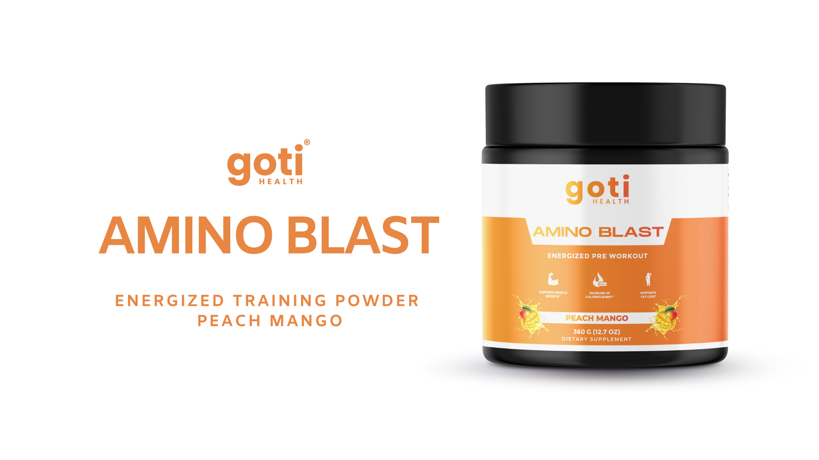 Goti Health Amino Blast Raspberry Iced Tea – refreshing amino acid and electrolyte supplement for muscle recovery, endurance, and hydration.