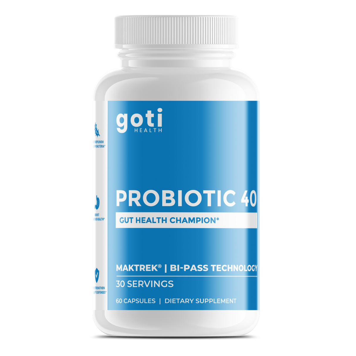 Probiotic 40 Gut Health Capsules with Maktrek