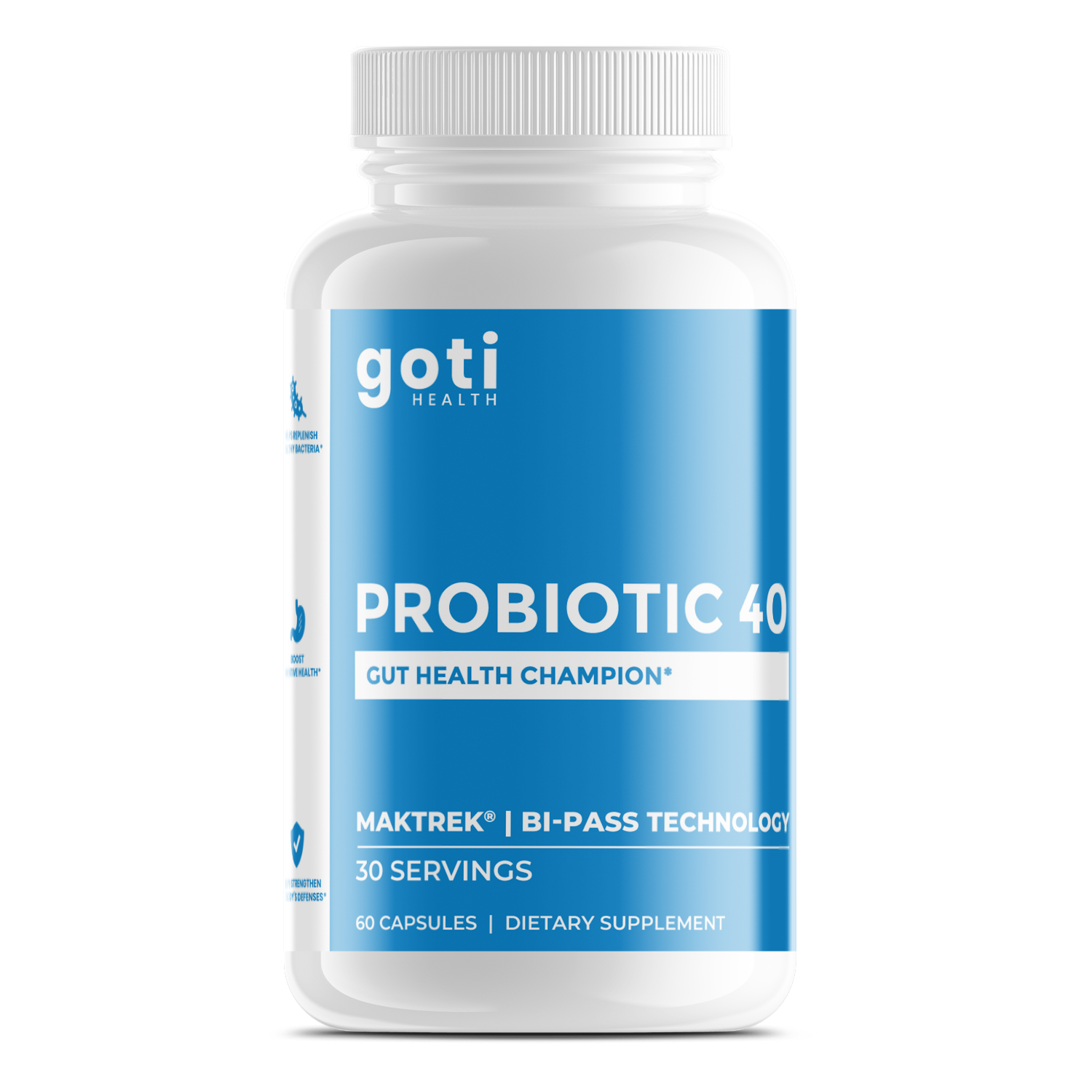 Probiotic 40 Gut Health Capsules with Maktrek