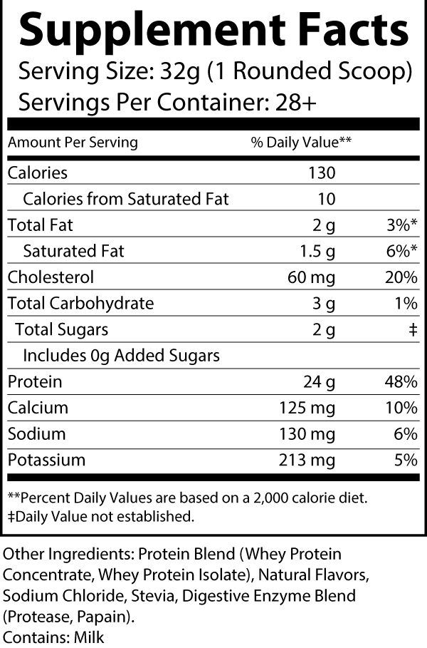 Whey Protein Powder (Salted Caramel) - 2lb ingredients