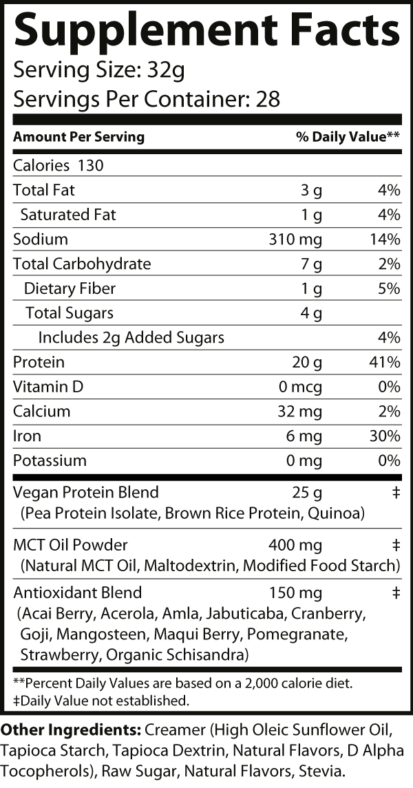 Plant Protein Powder (Vanilla Milkshake) - 2lb ingredients