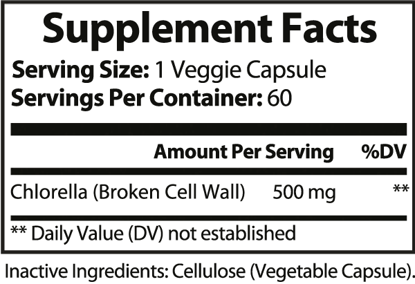 Chlorella Green Supperfood Support Capsules ingredients