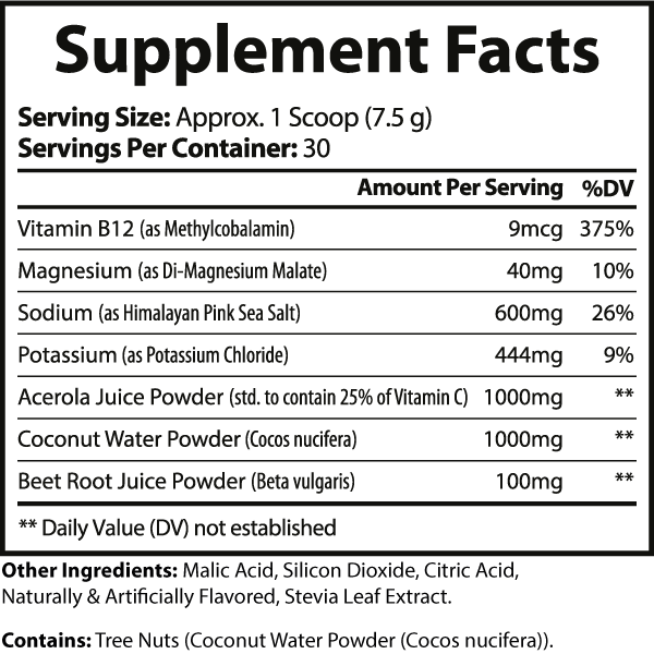 Electrolyte ION Hydration Boost Powder ingredients