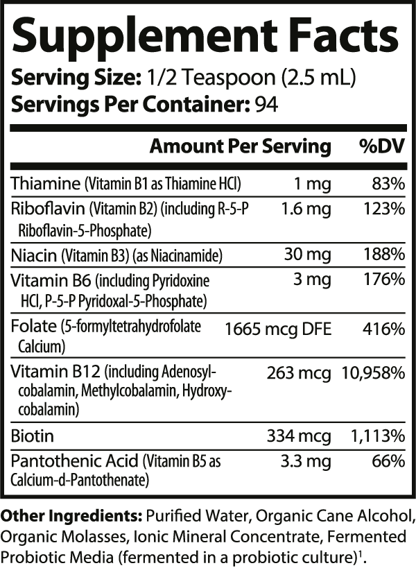 Fermented Vitamin B -  8fl oz ingredients