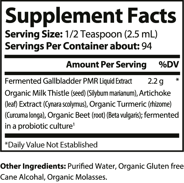 Gallbladder Support 8fl oz ingredients