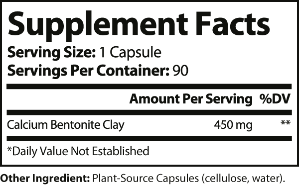 Bentonite Clay Detox+ Internal Cleansing Capsules ingredients