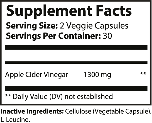 Apple Cider Vinegar Capsules 1300mg ingredients